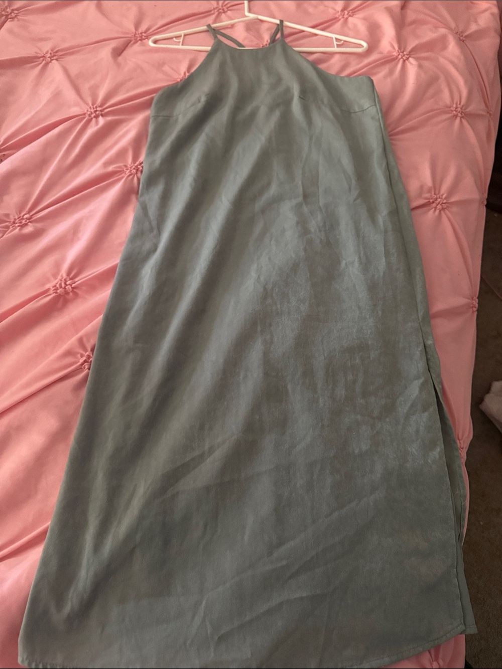 Soprano Sage Green Halter Midi Dress